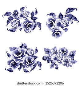 Flowers set. Collection of floral elements