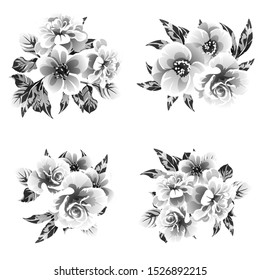 Flowers set. Collection of floral elements