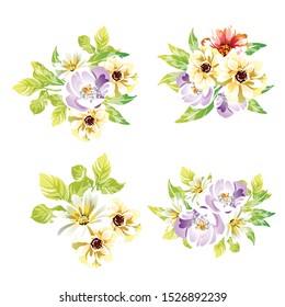 Flowers set. Collection of floral elements