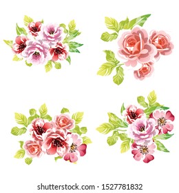 Flowers set. Collection of floral elements