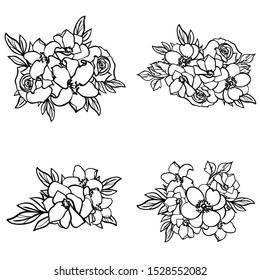 Flowers set. Collection of floral elements