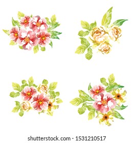Flowers set. Collection of floral elements