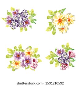 Flowers set. Collection of floral elements