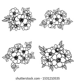 Flowers set. Collection of floral elements