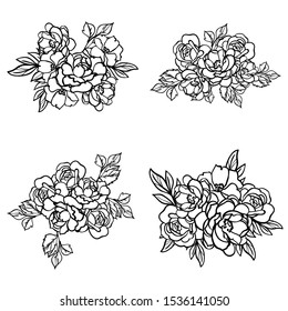 Flowers set. Collection of floral elements