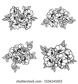 Flowers set. Collection of floral elements