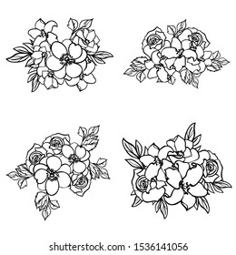 Flowers set. Collection of floral elements
