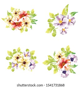 Flowers set. Collection of floral elements