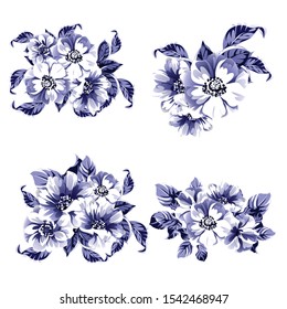Flowers set. Collection of floral elements