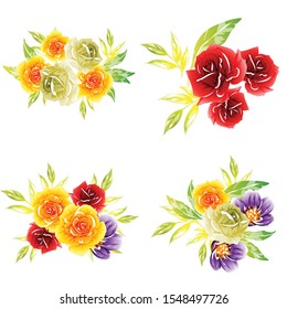 Flowers set. Collection of floral elements
