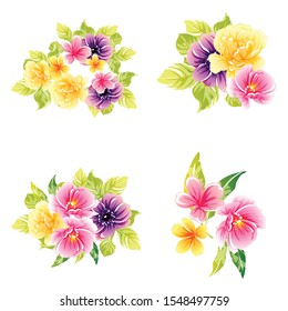 Flowers set. Collection of floral elements