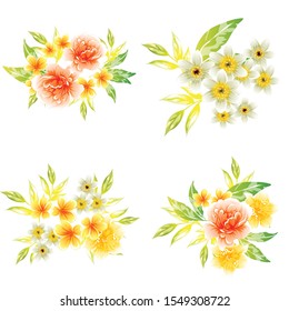 Flowers set. Collection of floral elements