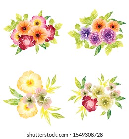 Flowers set. Collection of floral elements