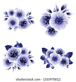 Flowers set. Collection of floral elements