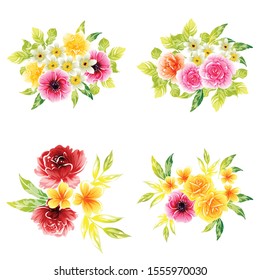 Flowers set. Collection of floral elements