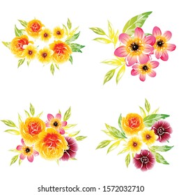 Flowers set. Collection of floral elements