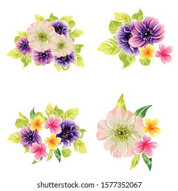 Flowers set. Collection of floral elements