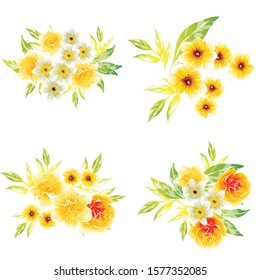 Flowers set. Collection of floral elements