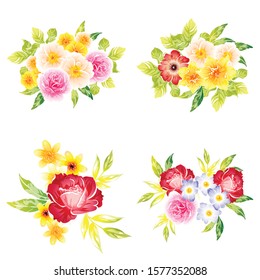 Flowers set. Collection of floral elements