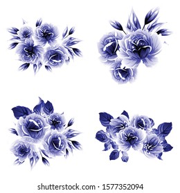 Flowers set. Collection of floral elements