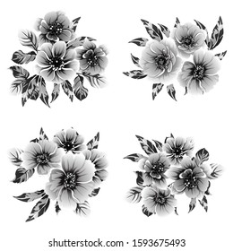 Flowers set. Collection of floral elements