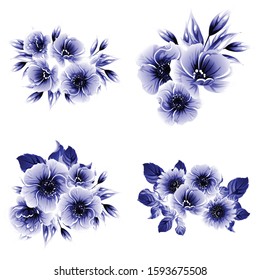 Flowers set. Collection of floral elements