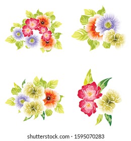 Flowers set. Collection of floral elements