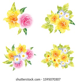 Flowers set. Collection of floral elements