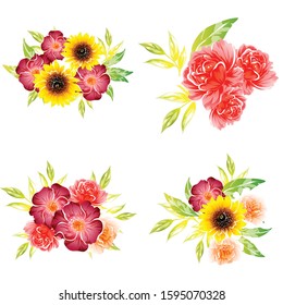 Flowers set. Collection of floral elements