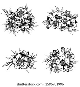 Flowers set. Collection of floral elements