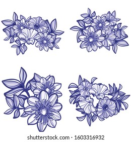 Flowers set. Collection of floral elements