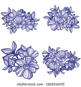 Flowers set. Collection of floral elements