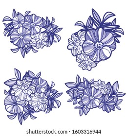 Flowers set. Collection of floral elements
