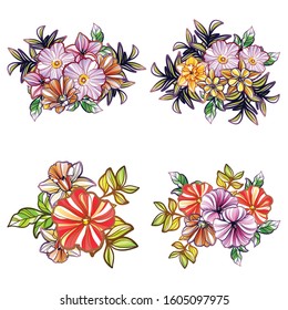 Flowers set. Collection of floral elements