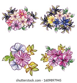 Flowers set. Collection of floral elements