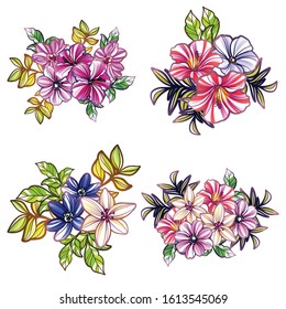 Flowers set. Collection of floral elements