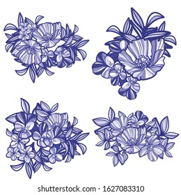 Flowers set. Collection of floral elements