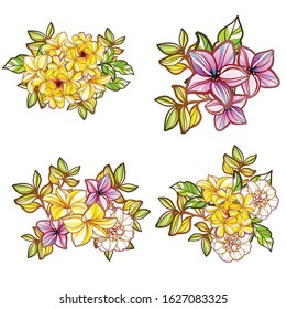 Flowers set. Collection of floral elements