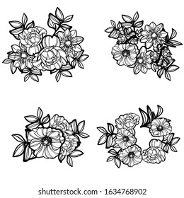 Flowers set. Collection of floral elements