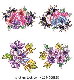Flowers set. Collection of floral elements