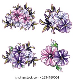 Flowers set. Collection of floral elements