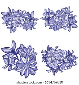 Flowers set. Collection of floral elements