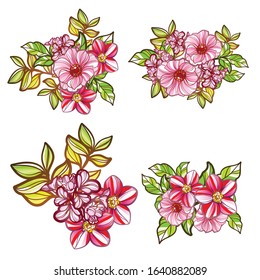 Flowers set. Collection of floral elements