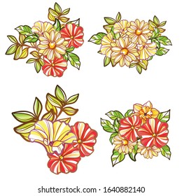 Flowers set. Collection of floral elements