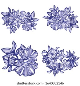 Flowers set. Collection of floral elements