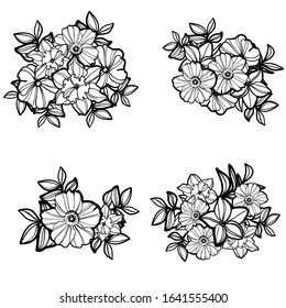 Flowers set. Collection of floral elements