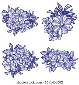 Flowers set. Collection of floral elements