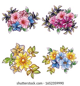 Flowers set. Collection of floral elements