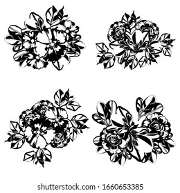 Flowers set. Collection of floral elements