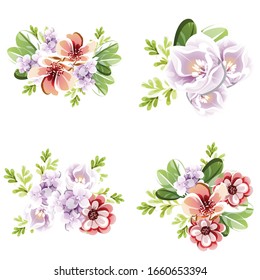 Flowers set. Collection of floral elements